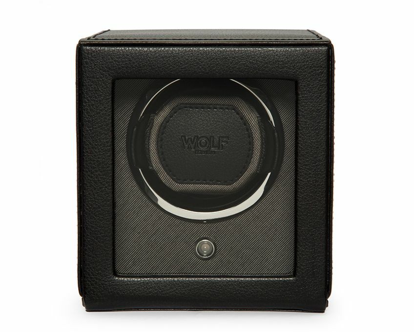 Wolf "Cub" Single Watch Winder with Cover - Vegan Leather