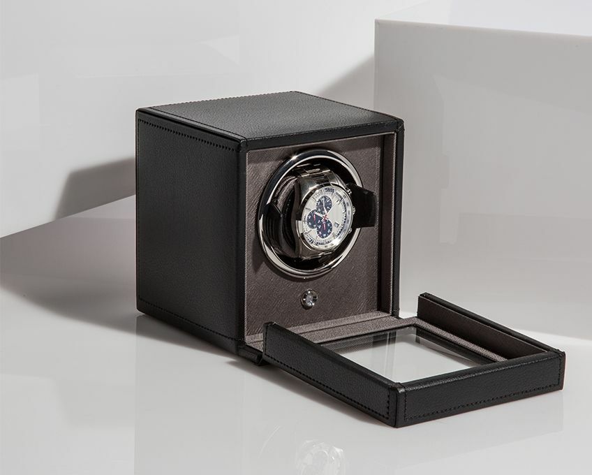 Wolf "Cub" Single Watch Winder with Cover - Vegan Leather