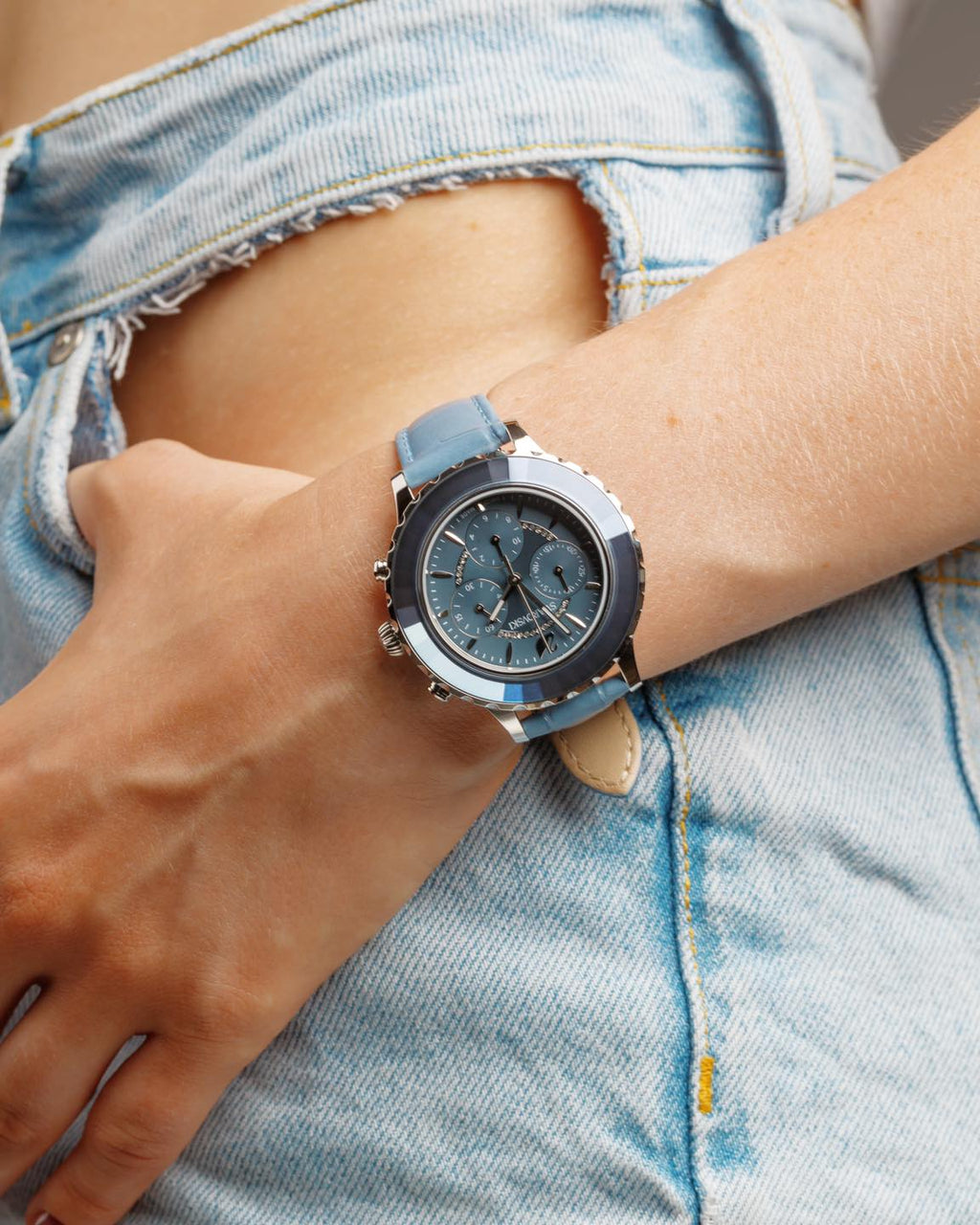 Swarovski Octea Lux Chronograph Ladies Blue Watch