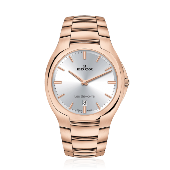 Edox Les Bèmonts Men's Rose Gold Silver Watch