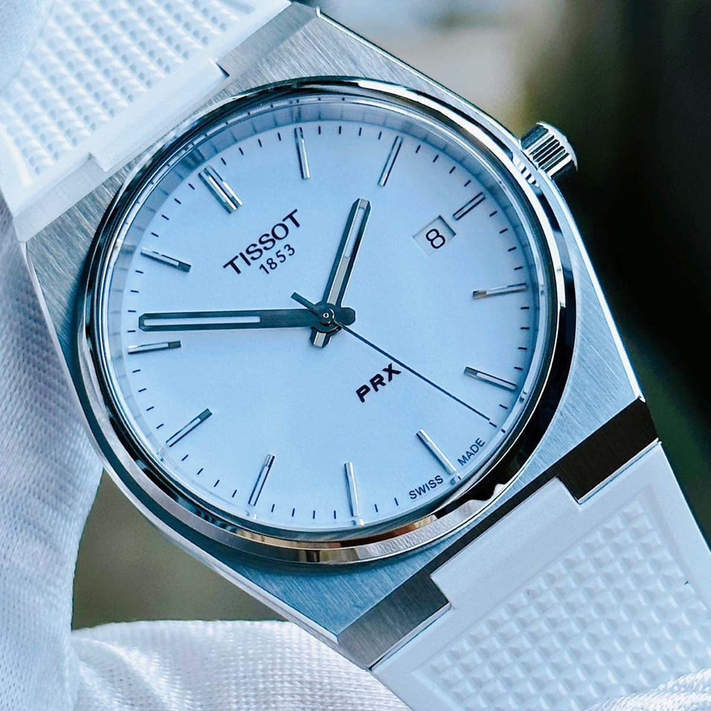 Tissot PRX 40 White Dial White Rubber Strap Watch For Men -  T137.410.17.011.00