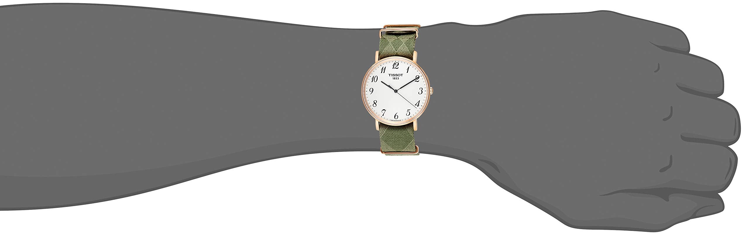Tissot T Classic Everytime White Dial Green Nylon Strap Watch for Men - T109.610.38.032.00