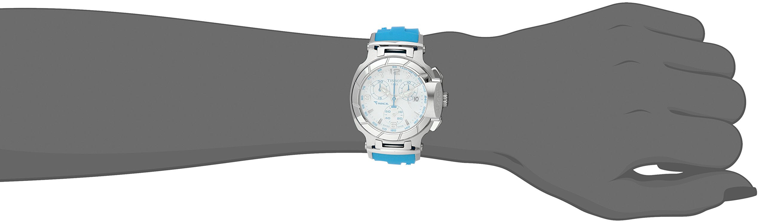 Tissot T Race Chronograph White Dial Brown Rubber Strap Watch for Women - T048.217.17.017.02
