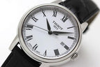 Tissot T Classic Carson White Dial Black Leather Strap Watch for Men - T085.410.16.013.00