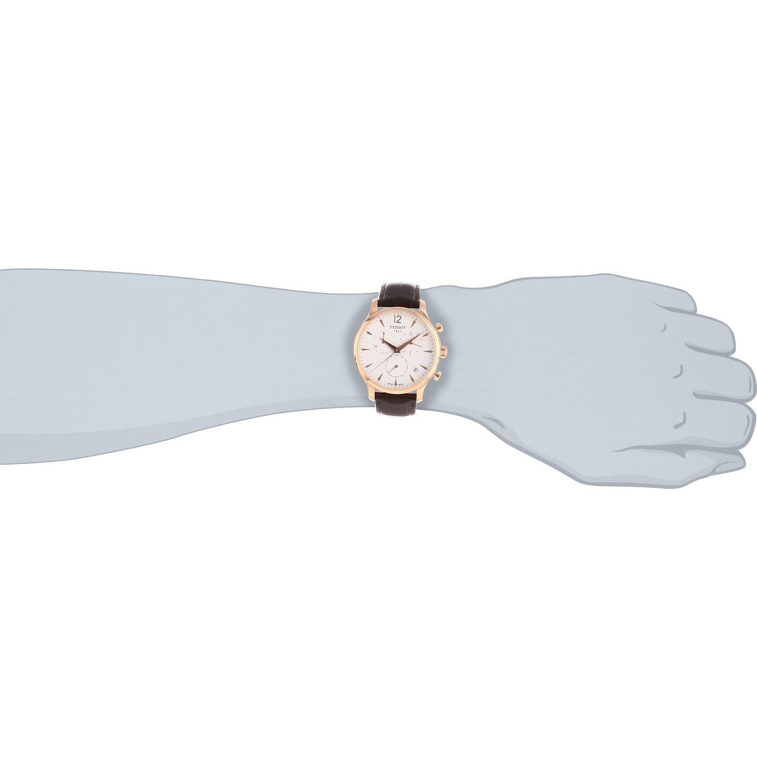 Tissot T Classic Tradition Chronograph White Dial Brown Leather Strap Watch For Men - T063.617.36.037.00