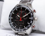 Tissot T Sport PRS 516 Chronograph Black Dial Silver Steel Strap Watch For Men - T100.417.11.051.01