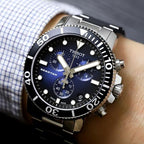 Tissot Seastar 1000 Chronograph Driver Blue Dial Silver Steel Strap Watch For Men - T120.417.11.041.01