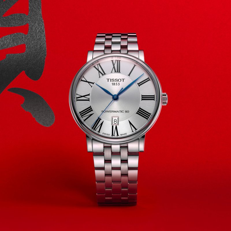 Tissot T Classic Carson Premium Powermatic 80 Silver Dial Silver Steel Strap Watch For Men - T122.407.11.033.00