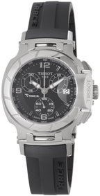 Tissot T Race Chronograph Black Dial Black Rubber Strap Watch for Women - T048.217.17.057.00