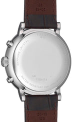 Tissot Carson Premium Chronograph White Dial Brown Leather Strap Watch For Men - T122.417.16.011.00