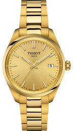 Tissot PR 100 Gold Dial Gold Steel Strap Watch for Women - T150.210.33.021.00