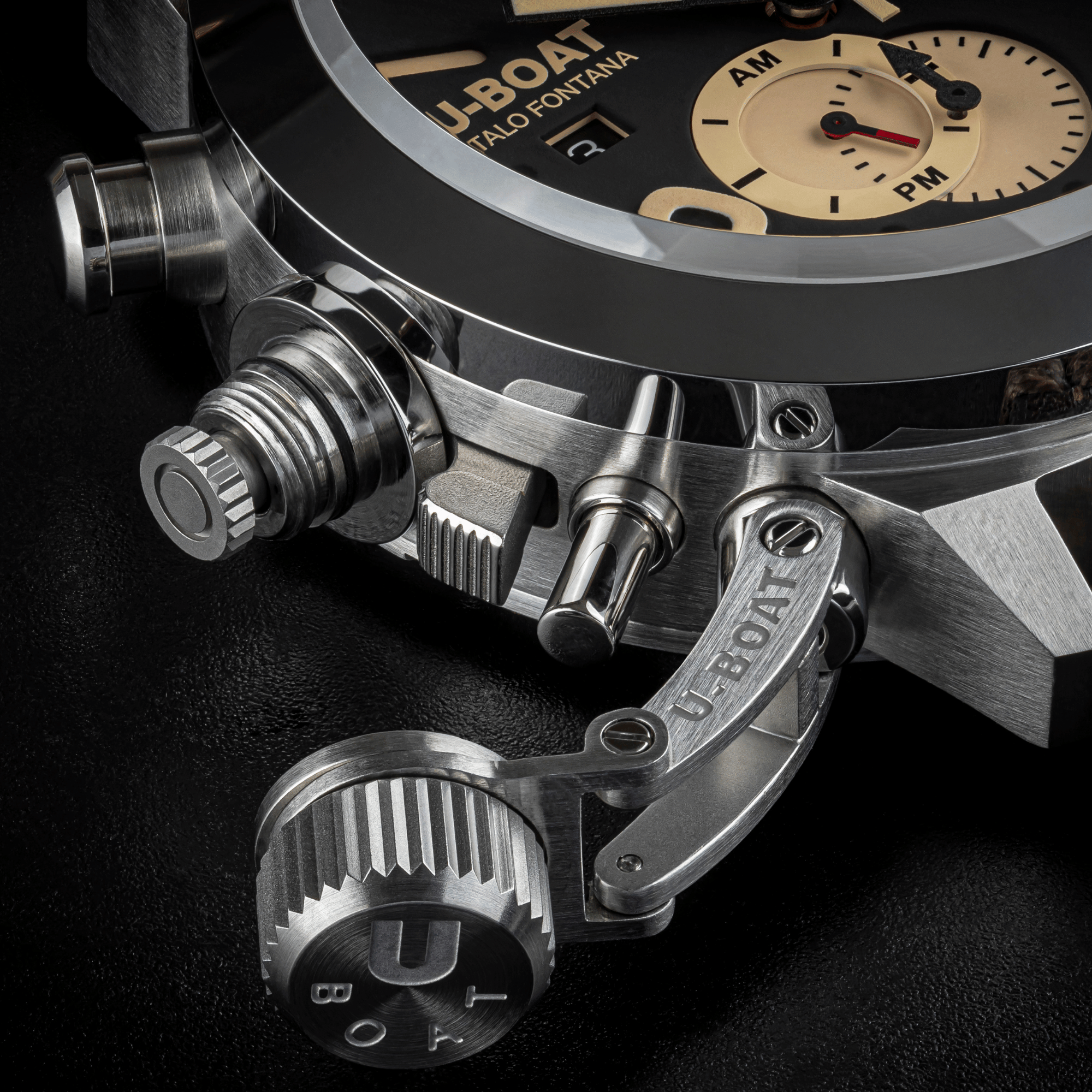 U-Boat Men's Watch Classico Tungsteno CAS1 Chronograph Black Beige