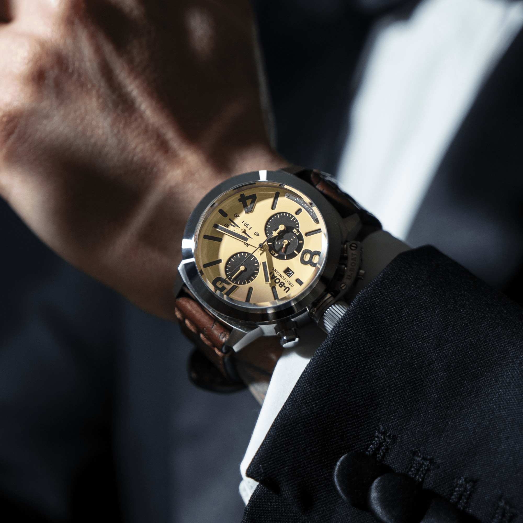 U-Boat Men's Watch Classico Tungsteno CAS2 Chronograph Beige