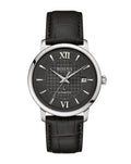 Bulova Hudson Black Dial Leather Strap Watch 96B441
