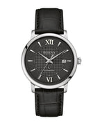 Bulova Hudson Black Dial Leather Strap Watch 96B441