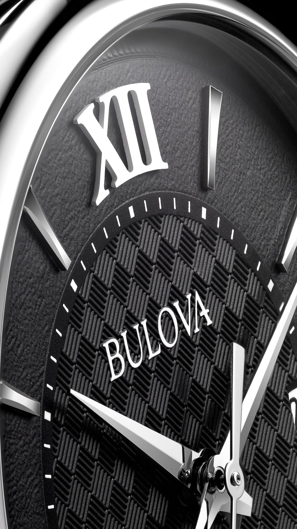 Bulova Hudson Black Dial Leather Strap Watch 96B441