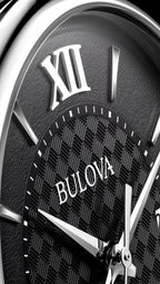 Bulova Hudson Black Dial Leather Strap Watch 96B441