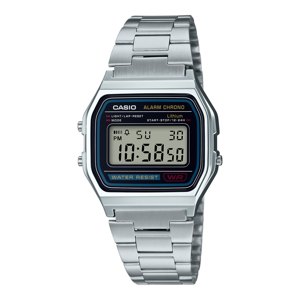 Casio Stainless Steel Digital Silver Dial Watch A158WA-1A
