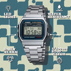 Casio Stainless Steel Digital Silver Dial Watch A158WA-1A