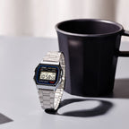 Casio Stainless Steel Digital Silver Dial Watch A158WA-1A