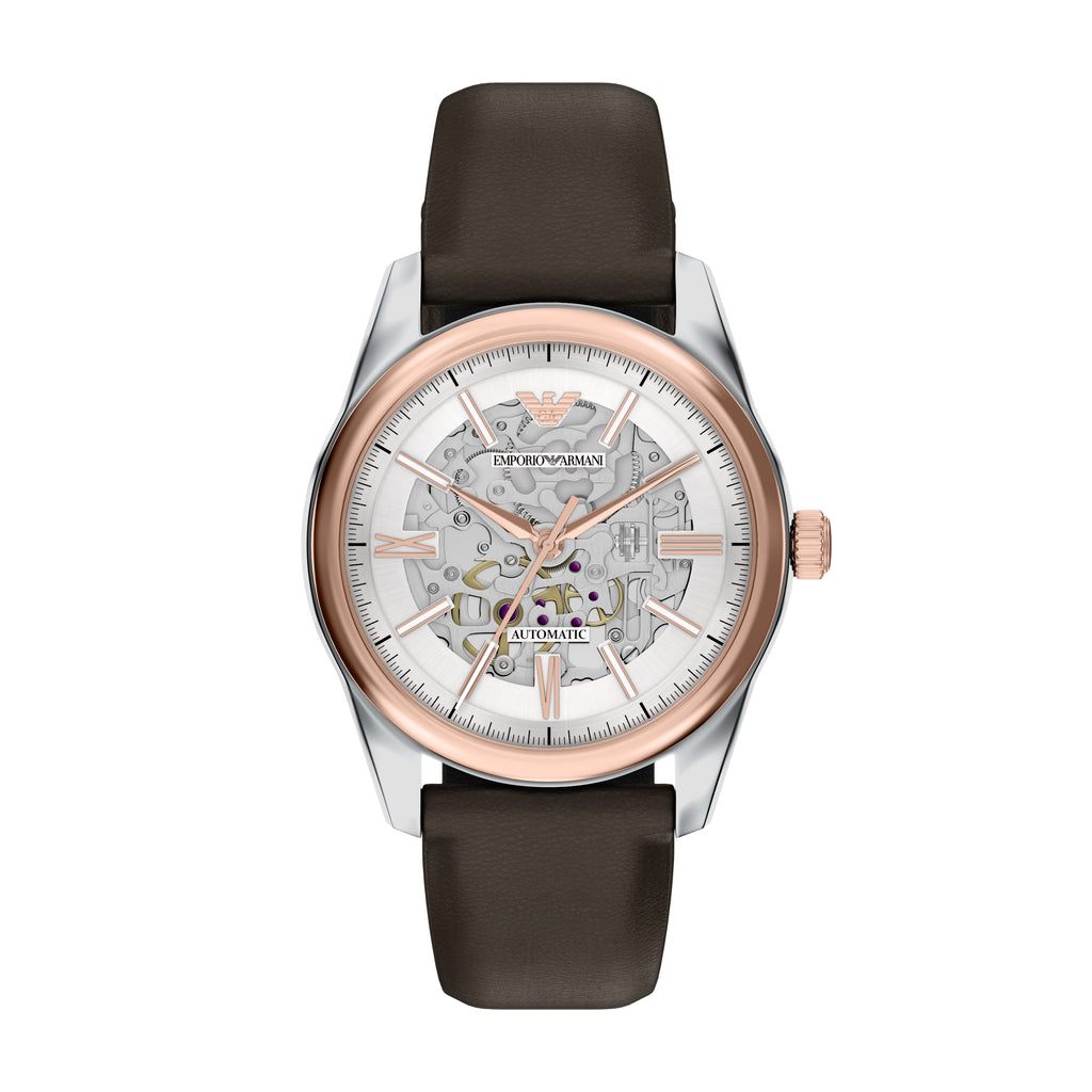 Emporio Armani Antonio 43mm Brown Leather Strap Men's Watch AR60094