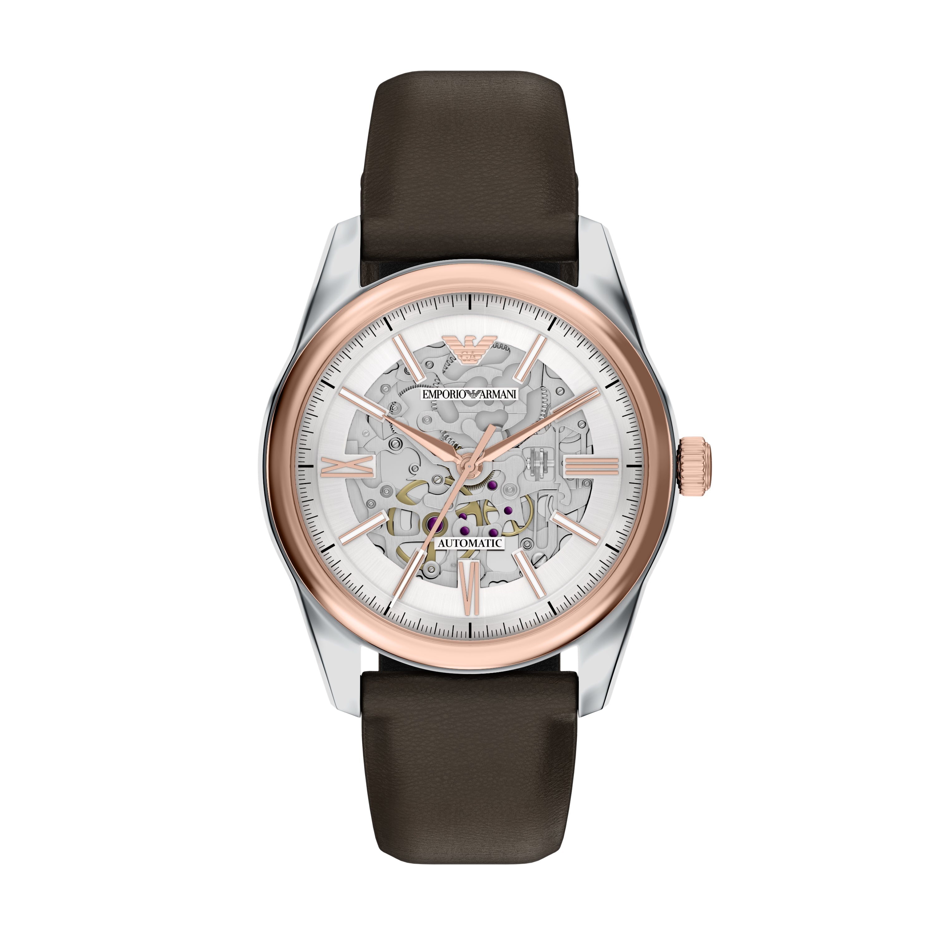 Emporio Armani Antonio 43mm Brown Leather Strap Men's Watch AR60094