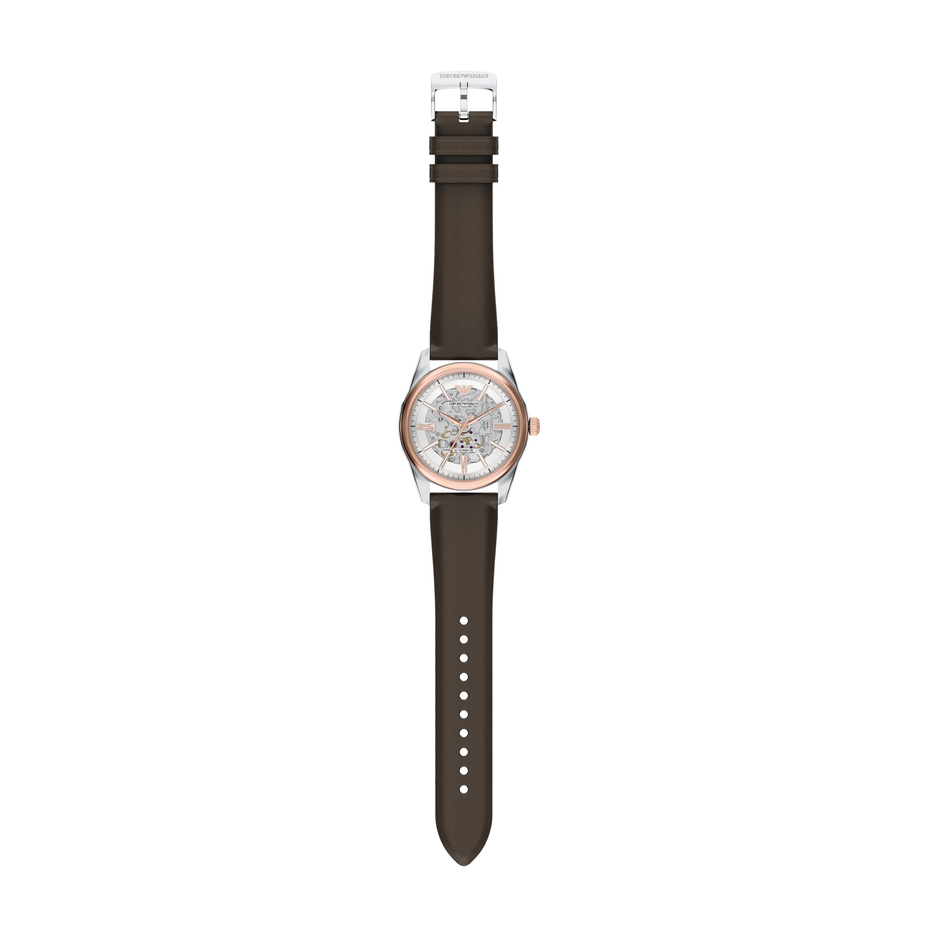 Emporio Armani Antonio 43mm Brown Leather Strap Men's Watch AR60094