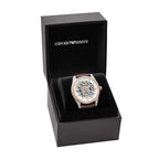 Emporio Armani Antonio 43mm Brown Leather Strap Men's Watch AR60094