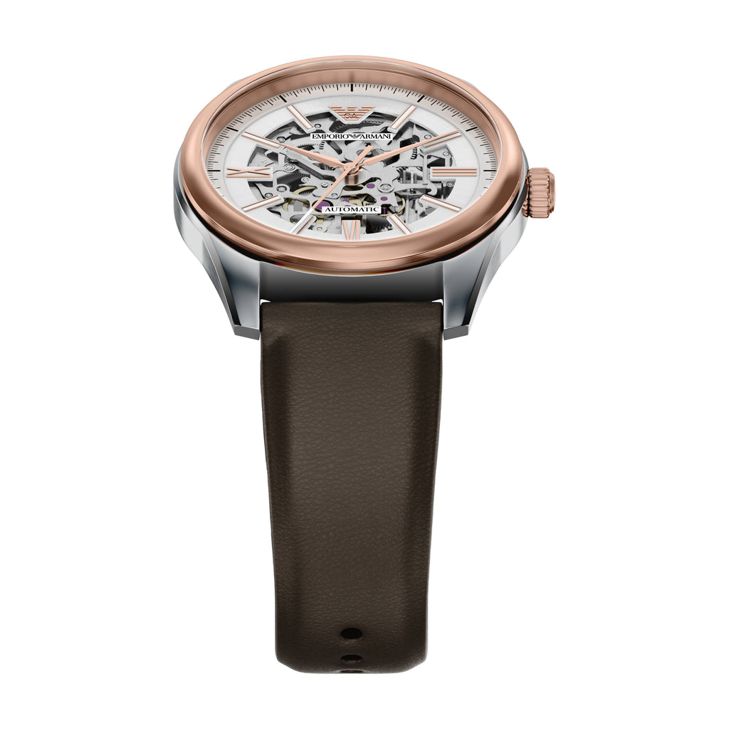 Emporio Armani Antonio 43mm Brown Leather Strap Men's Watch AR60094