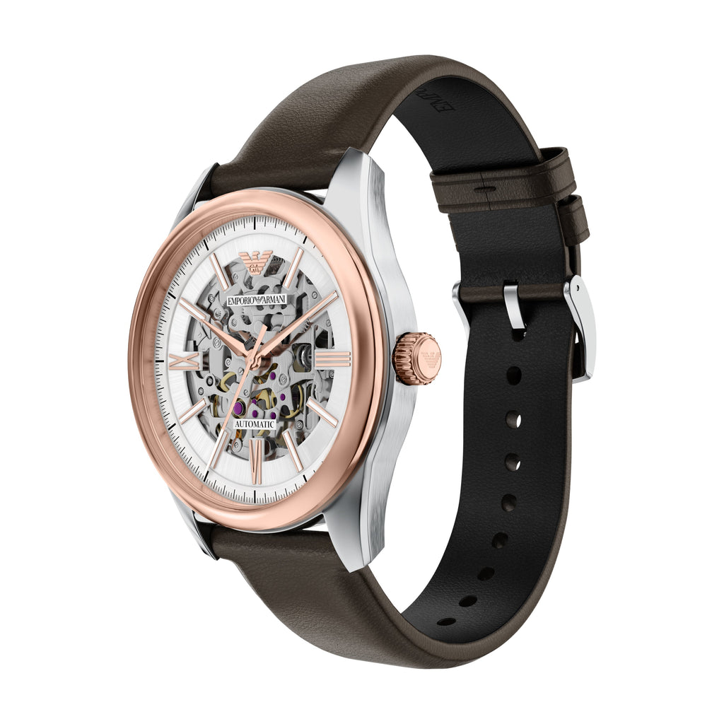 Emporio Armani Antonio 43mm Brown Leather Strap Men's Watch AR60094