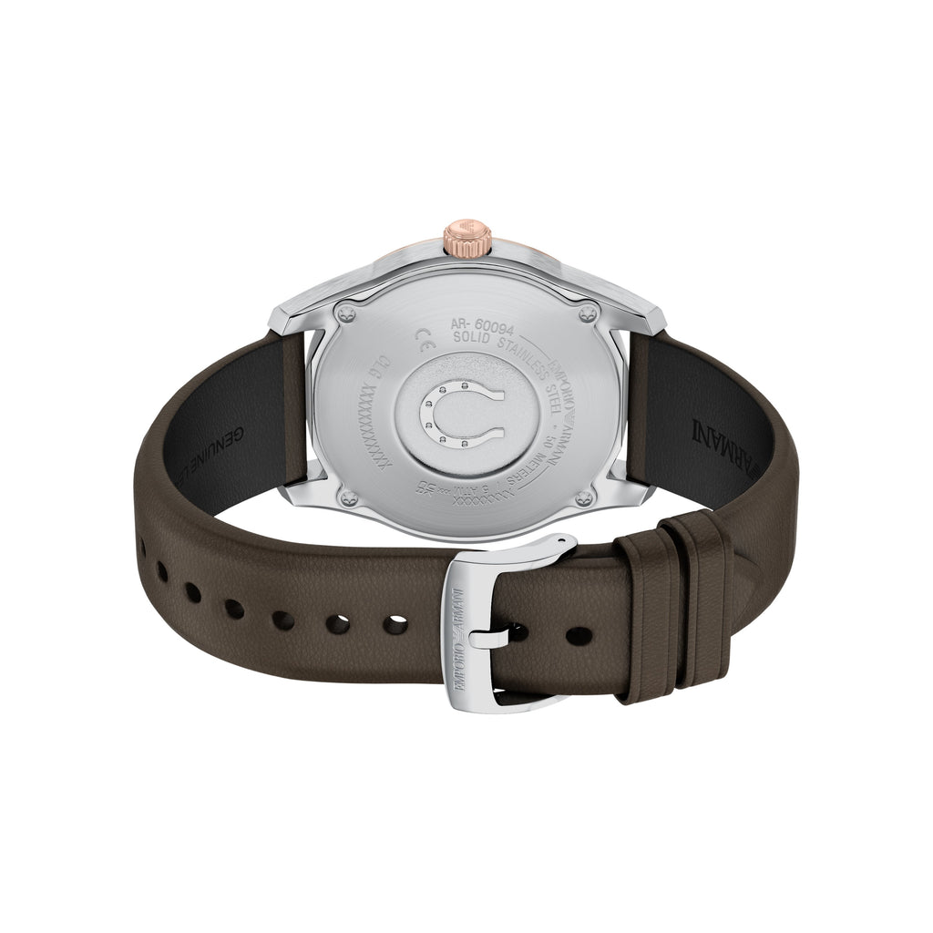 Emporio Armani Antonio 43mm Brown Leather Strap Men's Watch AR60094