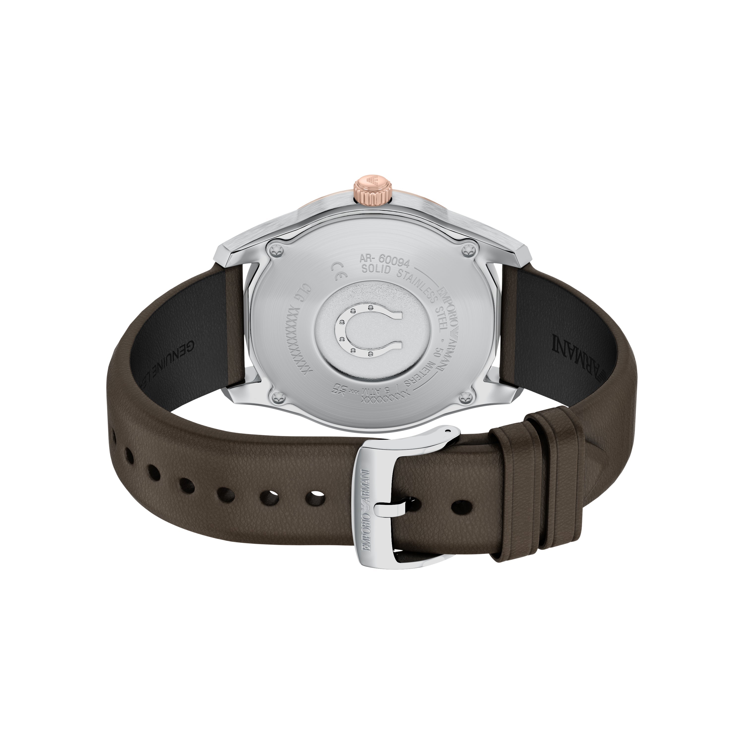 Emporio Armani Antonio 43mm Brown Leather Strap Men's Watch AR60094