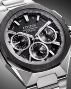 Citizen Attesa Satellite Wave Eco-Drive Black Dial Titanium Watch CC4104-53E