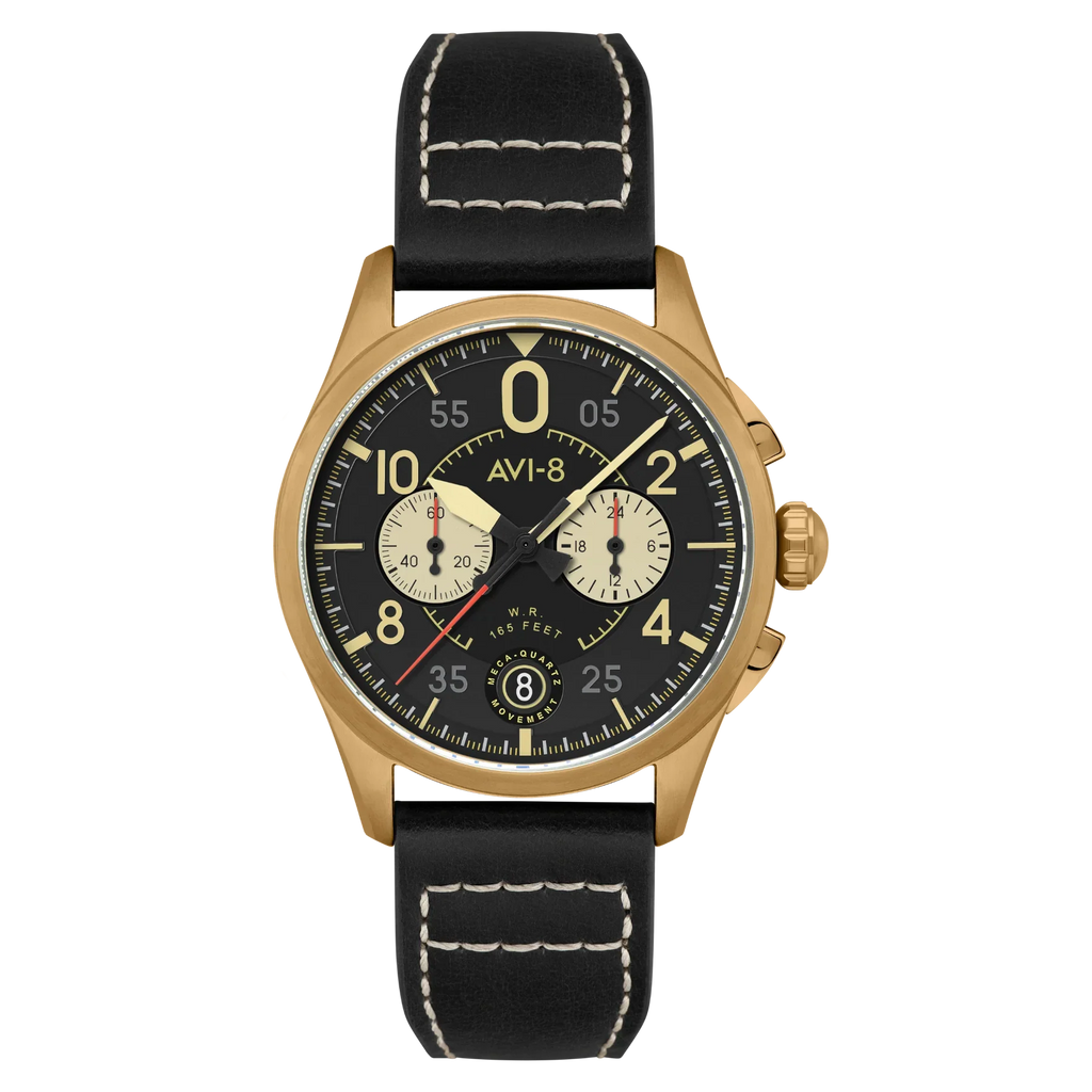 AVI-8 Spitfire Lock Men's Black Bronze Chronograph Watch