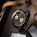 AVI-8 Spitfire Lock Men's Black Bronze Chronograph Watch