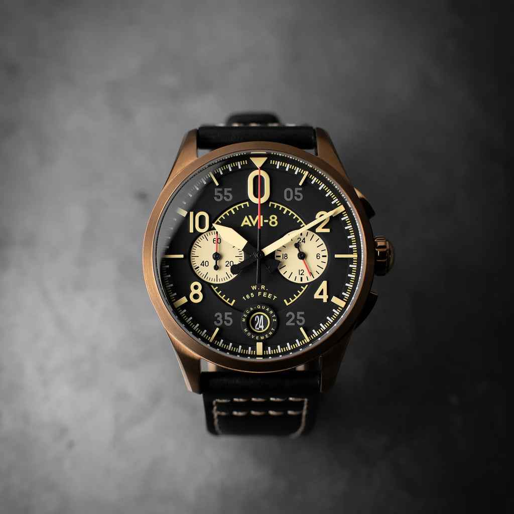 AVI-8 Spitfire Lock Men's Black Bronze Chronograph Watch