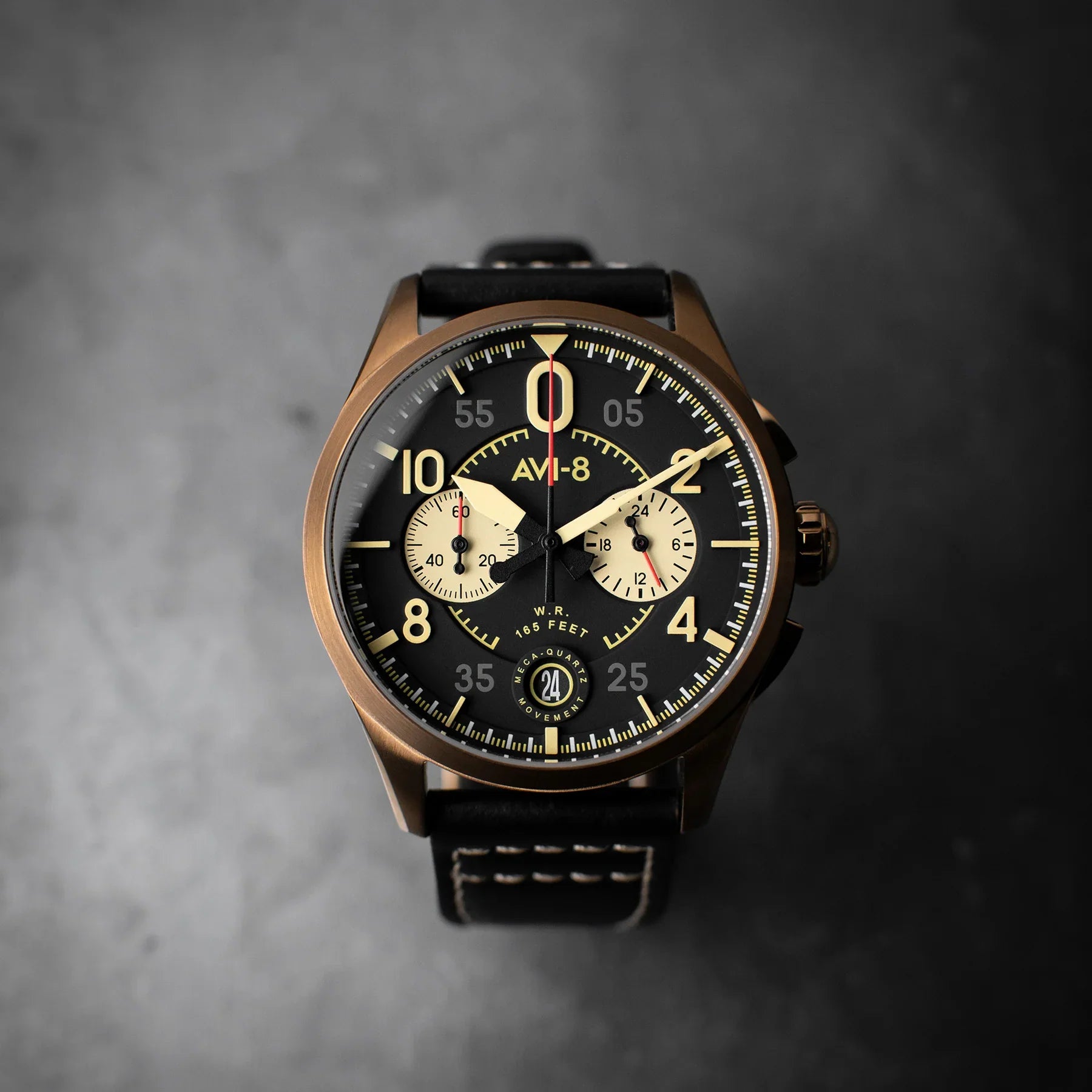 AVI-8 Spitfire Lock Men's Black Bronze Chronograph Watch