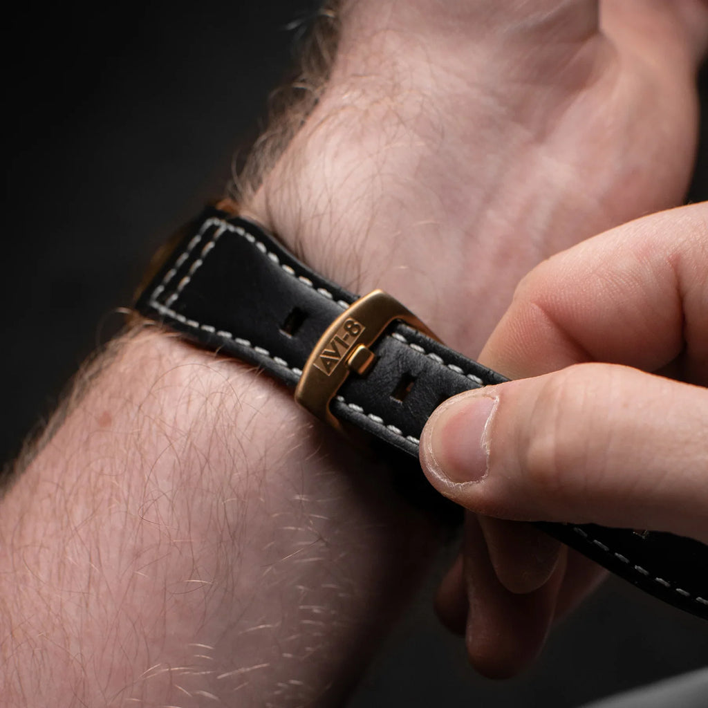 AVI-8 Spitfire Lock Men's Black Bronze Chronograph Watch
