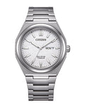 Citizen Eco-Drive Zenshin Three-hand White Dial Titanium Watch AW0130-85A