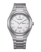 Citizen Eco-Drive Zenshin Three-hand White Dial Titanium Watch AW0130-85A