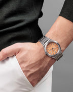 Citizen Eco-Drive Zenshin Three-hand Orange Dial Titanium Watch AW0130-85Z