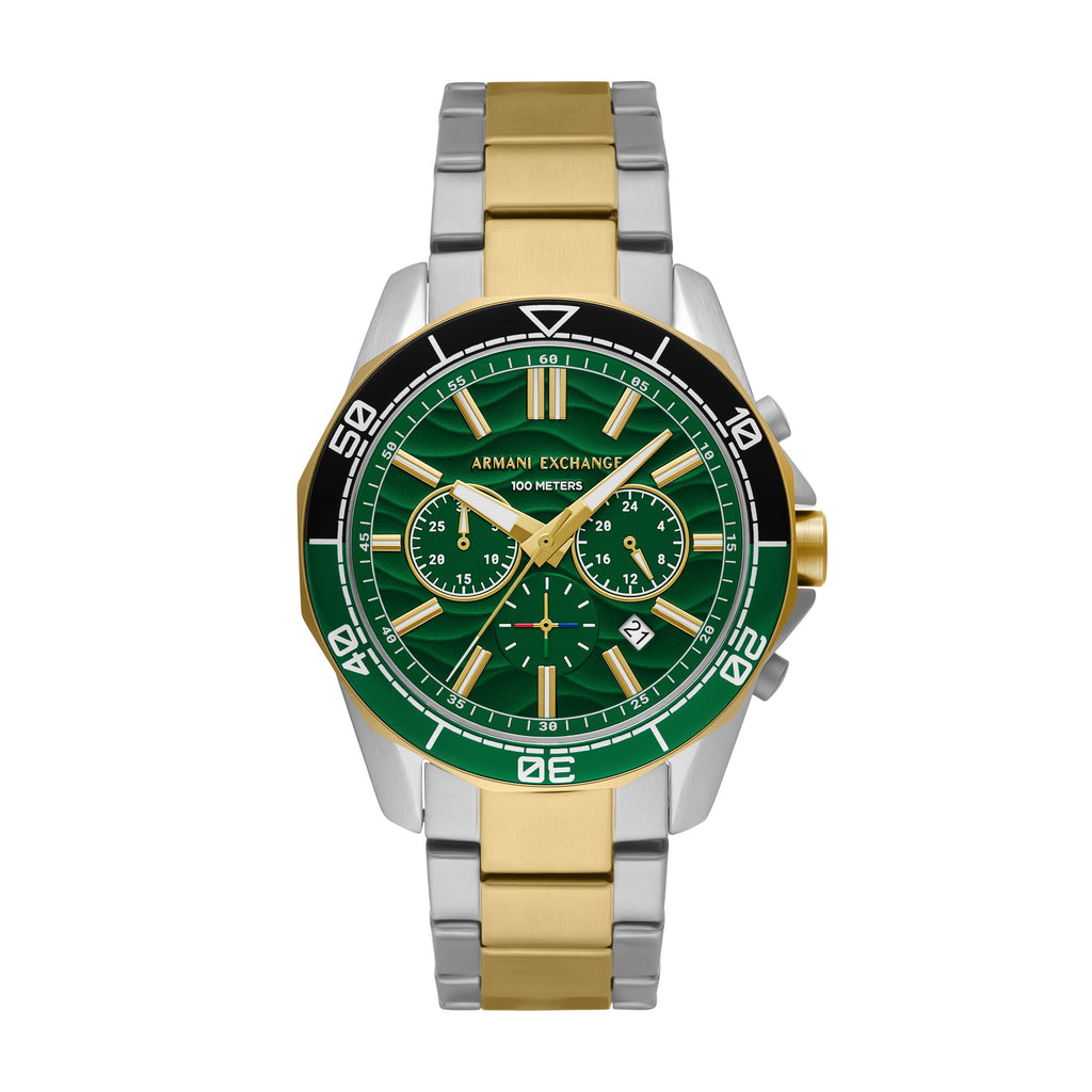 Armani Exchange Chronograph Green Dial 44mm Men's Watch AX1966