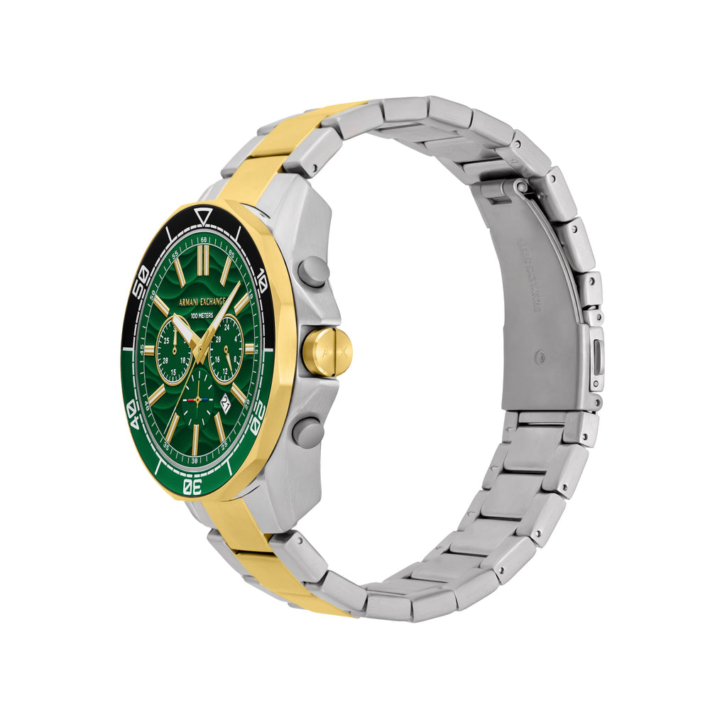 Armani Exchange Chronograph Green Dial 44mm Men's Watch AX1966