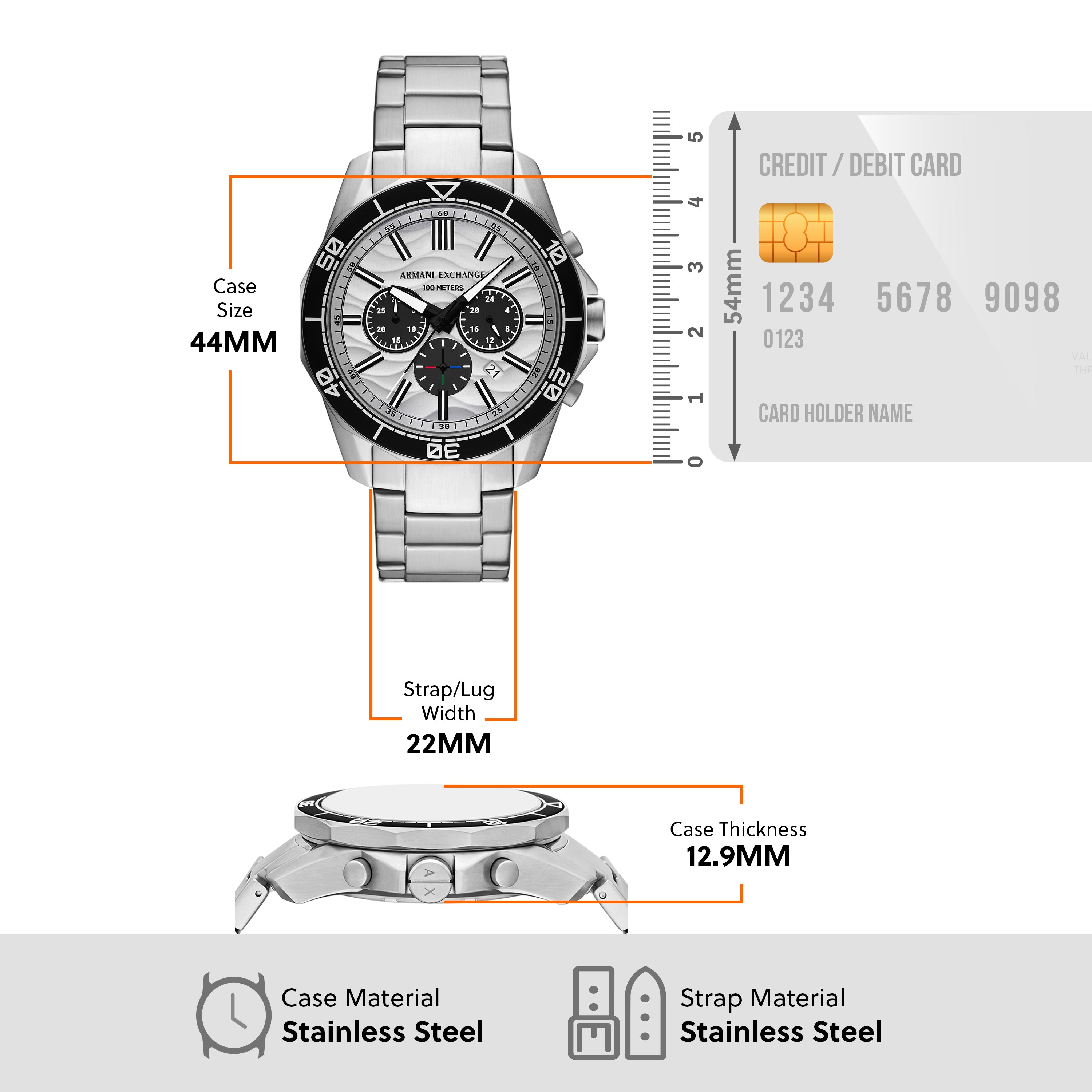 Armani Exchange Chronograph Quartz 44MM Men's Watch AX1969