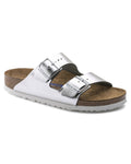 Arizona Soft Footbed Metallic Silver Leather Sandals