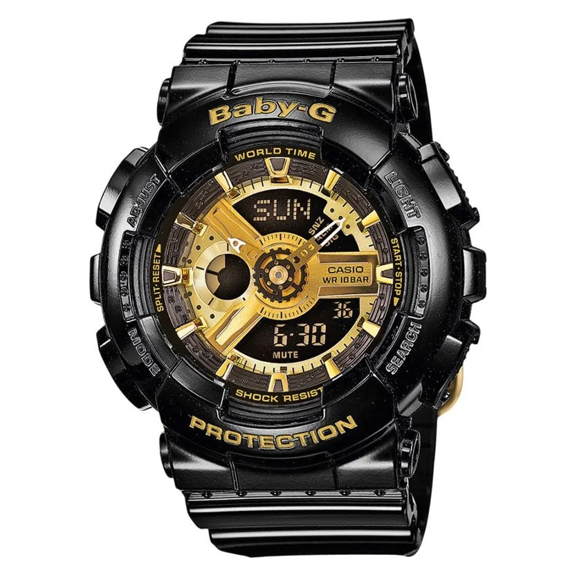 Casio Baby-G Ladies Watch Big Case Black/Gold