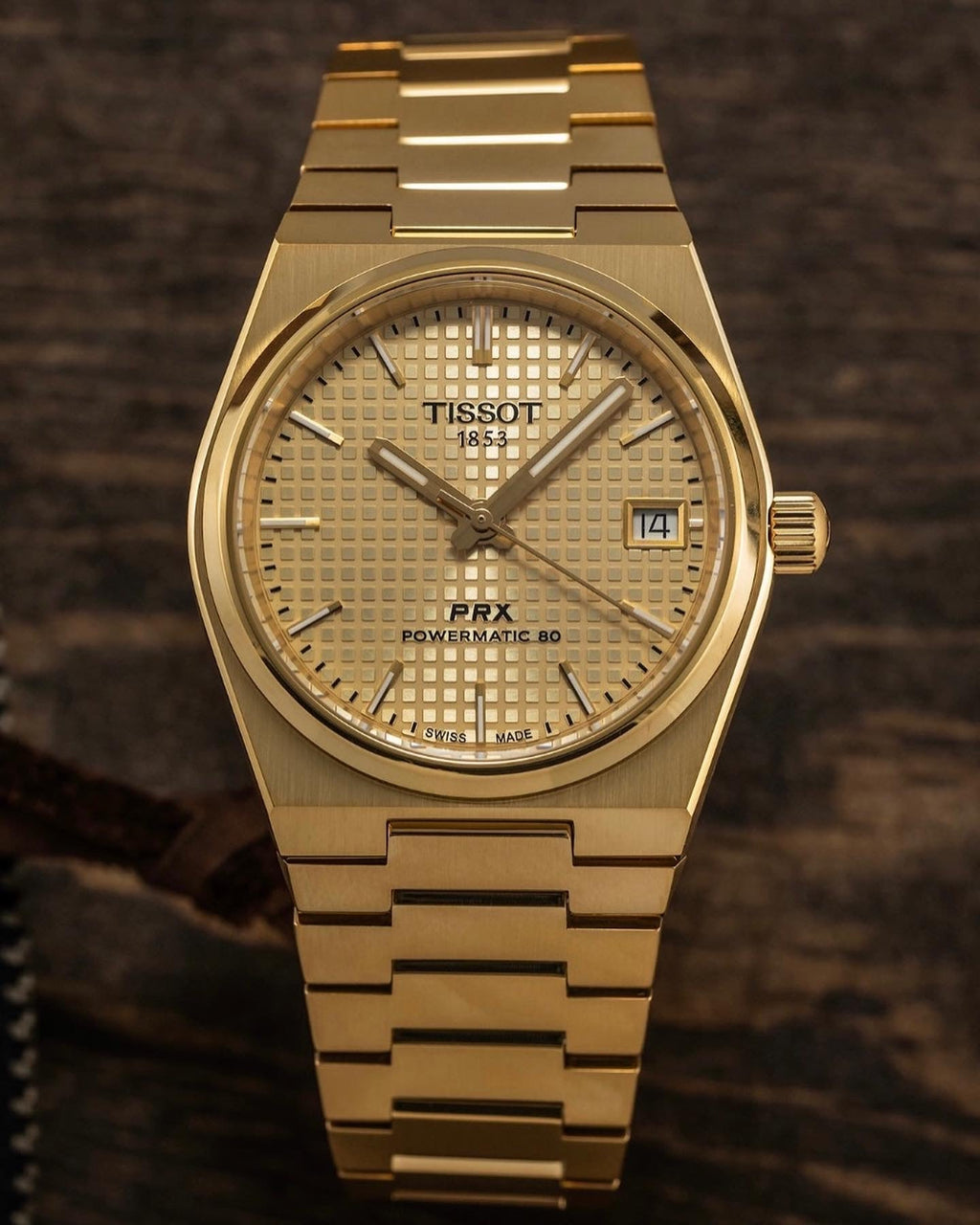 Tissot PRX Powermatic 80 Gold Dial Gold Steel Strap Watch for Men - T137.207.33.021.00