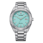 Citizen Eco-Drive Turquoise Dial Stainless Steel Watch BM7631-87M