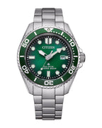 Citizen Promaster Marine Diver Green Dial Stainless Steel Watch BN0269-50W