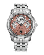 Citizen Calendrier Moonphase Pink Dial Stainless Steel Watch BU0080-52X